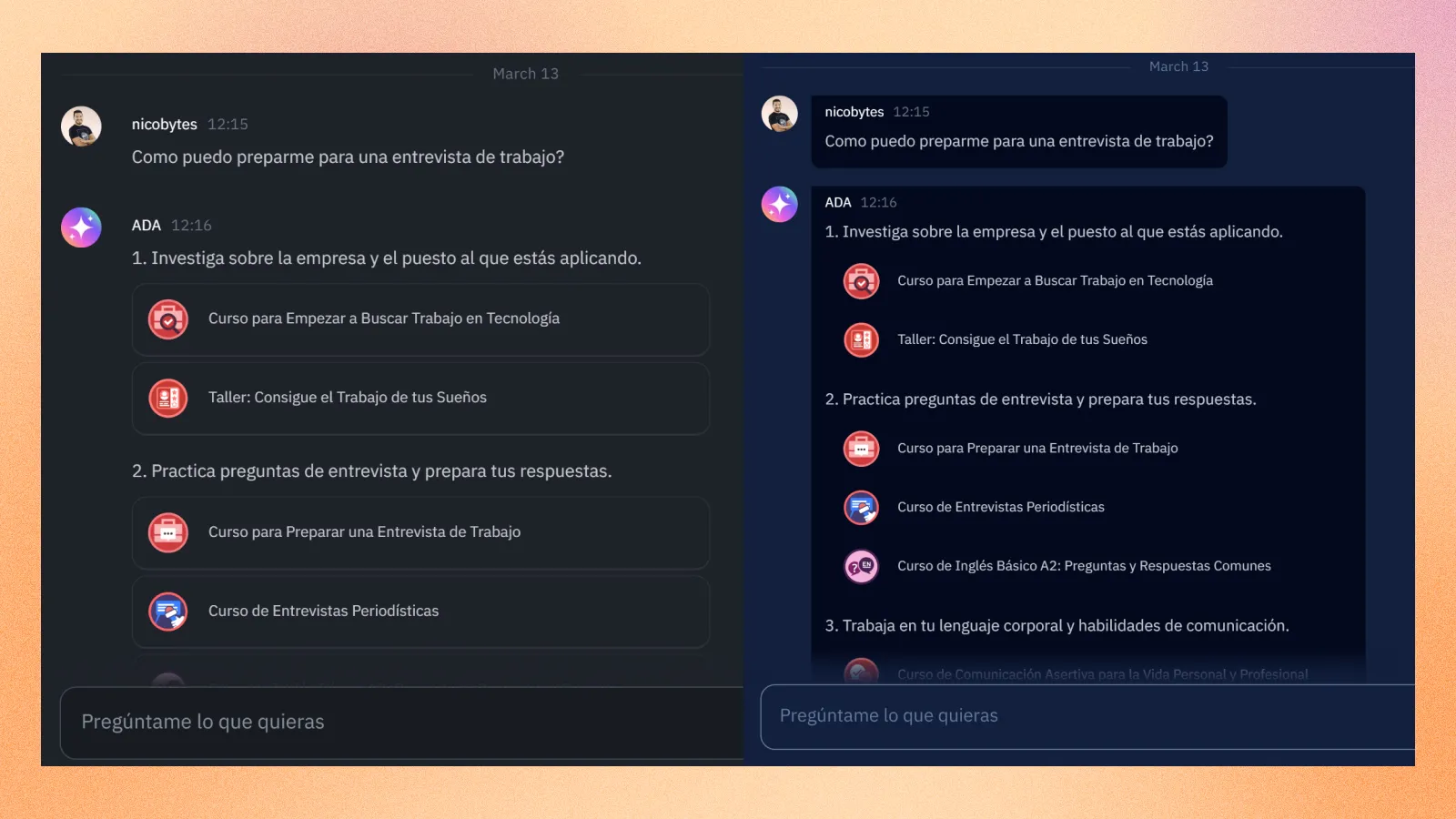 Platzi AI Chat themes
